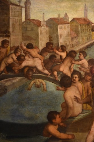 17th century - Putti Fighting , Workshop of Tiziano Vecellio (1490 - 1576) 
