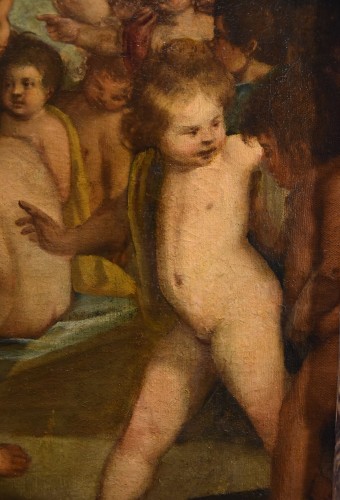 Antiquités - Putti Fighting , Workshop of Tiziano Vecellio (1490 - 1576) 