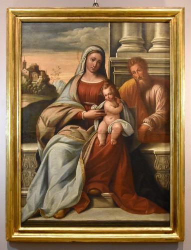 Madonna With Child And Saint Joseph, Workshop of Benvenuto Tisi, Il Garofalo - Paintings & Drawings Style Louis XIII