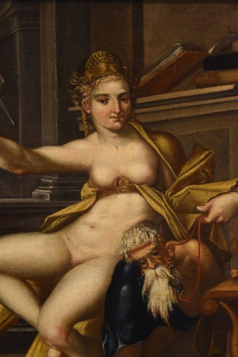 Paintings & Drawings  - Aristotle And Phyllis, workshop of Bartholomäus Spranger (1546 –1611)