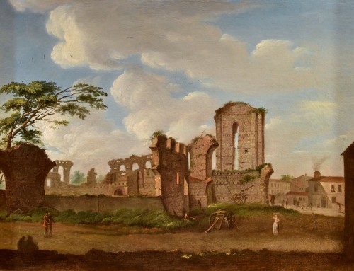 Giacomo Van Lint (1723 - 1790), View Of The Roman Forum - Paintings & Drawings Style Louis XIV