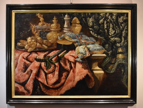 Antonio Tibaldi (C. 1633 - 1684), Still Life With Precious Objects - Paintings & Drawings Style Louis XIV