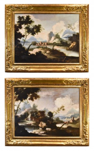 Paysages arcadiens avec personnages