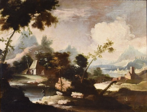 Paysages arcadiens avec personnages - Tableaux et dessins Style Louis XIV