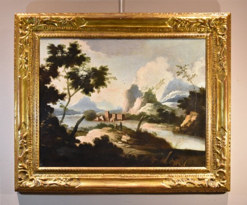 XVIIIe siècle - Paysages arcadiens avec personnages