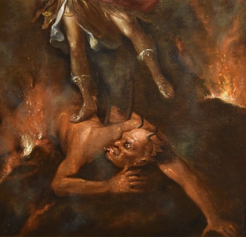 17th century - Saint Michael The Archangel Victorious, Roman Painter, 17th-18th Century