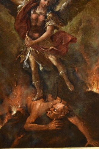 Saint Michael The Archangel Victorious, Roman Painter, 17th-18th Century - Louis XIV