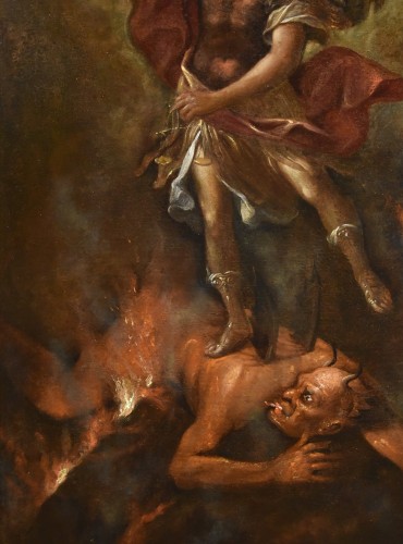 Louis XIV - Saint Michael The Archangel Victorious, Roman Painter, 17th-18th Century