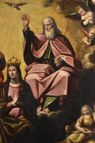 Assomption de la Vierge, la Trinité et concert d'anges, Guglielmo Caccia (1568-1625) - Antichità Castelbarco