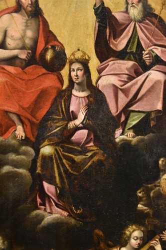 XVIIe siècle - Assomption de la Vierge, la Trinité et concert d'anges, Guglielmo Caccia (1568-1625)