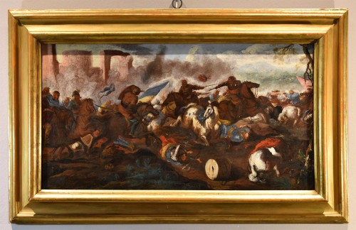 Battle Between Cavalry, Antonio Calza (, 1653 – 1725) - Paintings & Drawings Style Louis XIV