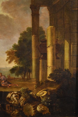 XVIIe siècle - Paysage côtier avec ruines Jacob de Heush (1657 – 1701)
