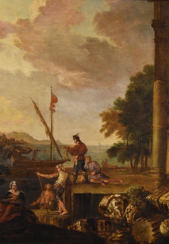 Antiquités - Paysage côtier avec ruines Jacob de Heush (1657 – 1701)