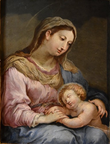 Madonna And Child, circle of Sebastiano Conca - Paintings & Drawings Style Louis XIV