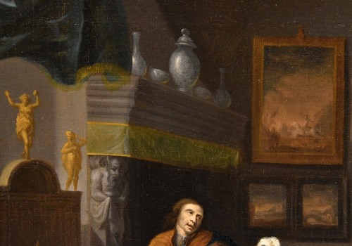 Louis XIV - The Lute Player, flemish school of the 18th century