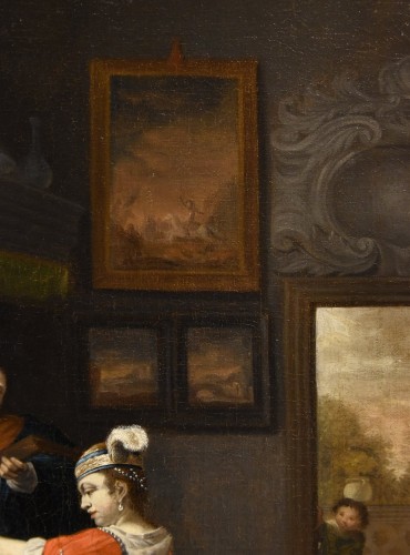 Antiquités - The Lute Player, flemish school of the 18th century