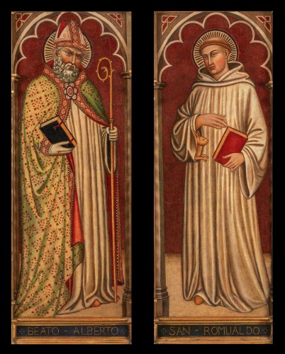 Martino di Bartolomeo di Biago (1389 - 1434) Saint Romuald et Saint Alberto da Montalceto  - Tableaux et dessins Style Renaissance