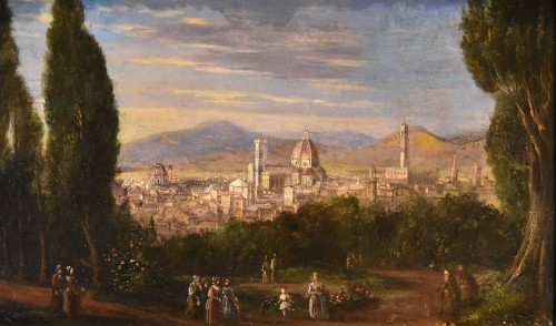 Antiquités - Panoramic View Of Florence, 18th-19th Century Landscape Painter