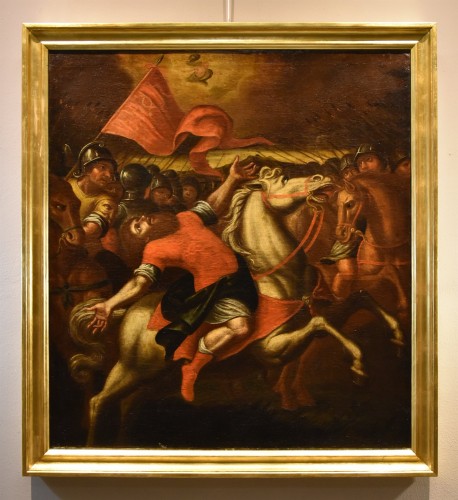 La Conversion de saint Paul, école italienne du 17e siècle - Tableaux et dessins Style Louis XIII