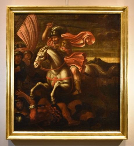 Saint James Defeating The Moors In Battle, Italian school of the 17th century - Paintings & Drawings Style Louis XIII