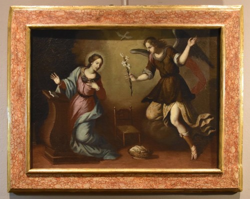 L'Annonciation, École toscane XVIIe siècle - Tableaux et dessins Style Louis XIII