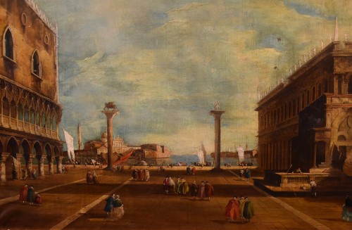 Antiquités - View Of Piazzetta San Marco In Venice, Vittore Zanetti Zilla (1864 - 1946)