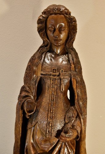 Saint Catherine, Lower Rhine Circa 1480 - Sculpture Style Renaissance