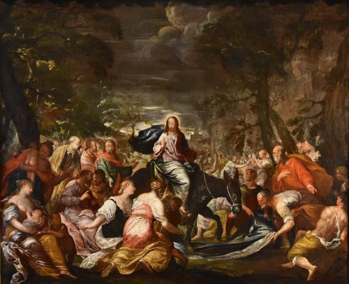 Christ In Jerusalem, italian school of the 17th century - Paintings & Drawings Style Louis XIII