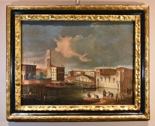 Francesco Tironi (c.1745 - 1797), Vue de Venise avec l'église S. Geremia - Tableaux et dessins Style Louis XV