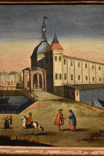 Pair Of Views Of Rotterdam, 18th Century Vedutist Painter - Louis XVI