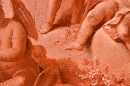 Antiquités - School Of, Playing Cherubs And Cupids,  Second half of the 18th century
