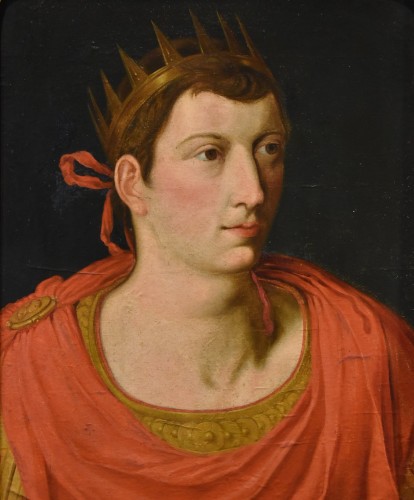 Peintre flamand du XVIIe XVIIIe siècle -  Portrait d'Auguste, premier empereur romain