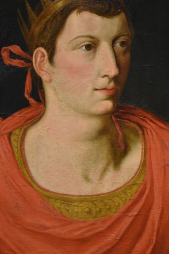 Tableaux et dessins Tableaux XVIIe siècle - Peintre flamand du XVIIe XVIIIe siècle -  Portrait d'Auguste, premier empereur romain