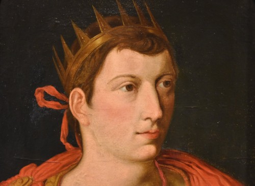 Antiquités - Peintre flamand du XVIIe XVIIIe siècle -  Portrait d'Auguste, premier empereur romain