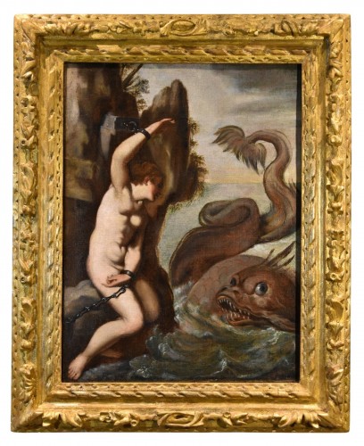 Andromède et le monstre marin, école italienne du 17e siècle