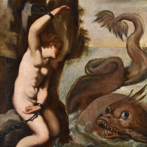 Tableaux et dessins Tableaux XVIIe siècle - Andromède et le monstre marin, école italienne du 17e siècle