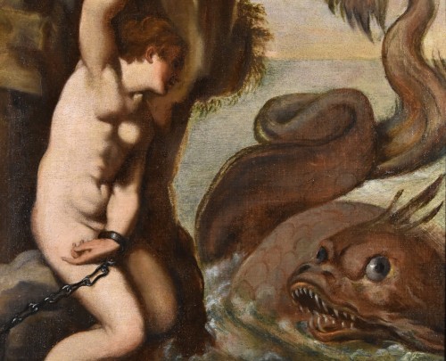 Andromède et le monstre marin, école italienne du 17e siècle - Louis XIII