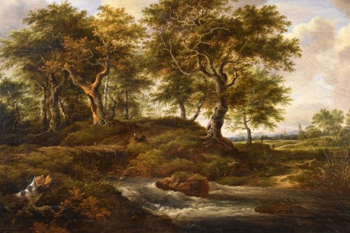 Paysage boisé avec ruisseau, fin 19e siècle - Napoléon III