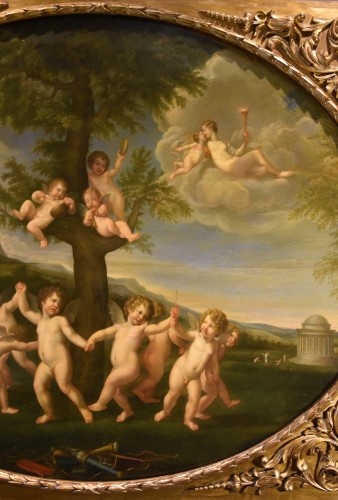 XVIIIe siècle - La Danse des Amours copie de, Francesco Albani (Bologne 1578 - 1660)