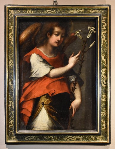 Ange de l'Annonciation, Peintre toscan du XVIIe siècle - Tableaux et dessins Style Louis XIII
