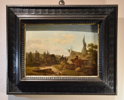 Claude Michel Duplessis (actif  de 1791 à 1799), Paire de peintures - Tableaux et dessins Style Louis XVI