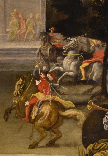 Jardin Renaissance avec spectacle de chevalerie, école flamande du 17e siècle - Louis XIV