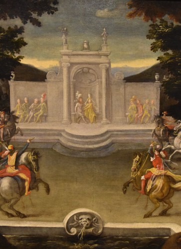 Louis XIV - Jardin Renaissance avec spectacle de chevalerie, école flamande du 17e siècle