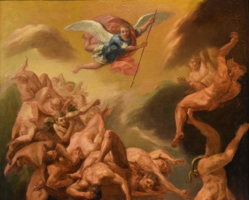 Paintings & Drawings  - Saint Michael Expels The Angels, Roman School, 17/18th Century