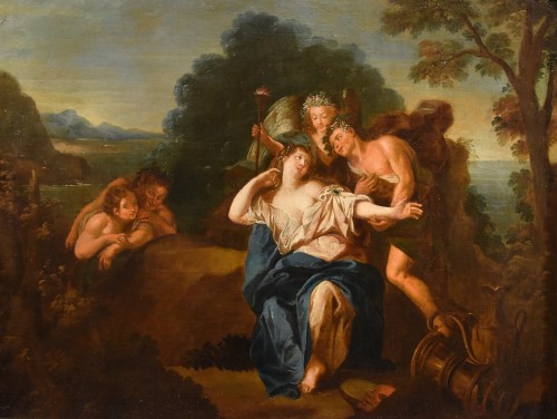 Dionysos et Ariane sur l'île de Naxos, Atelier d'Antoine Coypel (1661 - 1722) - Tableaux et dessins Style Louis XIV
