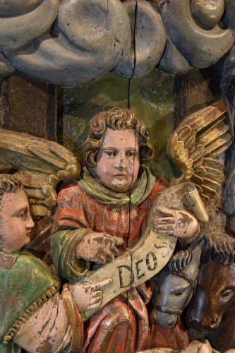 Sculpture en haut-relief représentant la Nativité, Espagne (Séville) XVIe siècle - Louis XIII