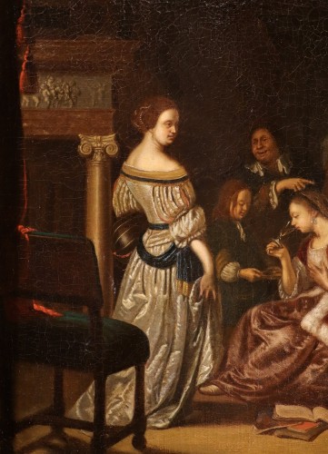 Elegant Company In An Interior, Workshop of Frans Van Mieris (1635 - 1681) - 