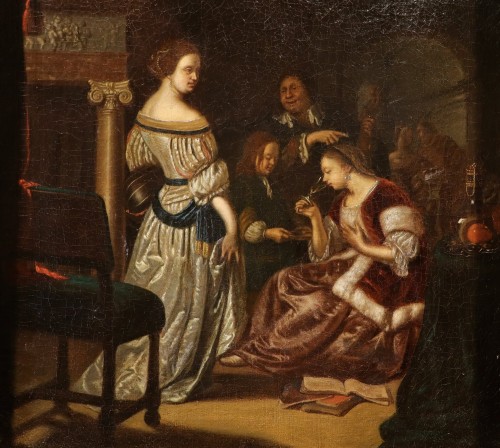 17th century - Elegant Company In An Interior, Workshop of Frans Van Mieris (1635 - 1681)
