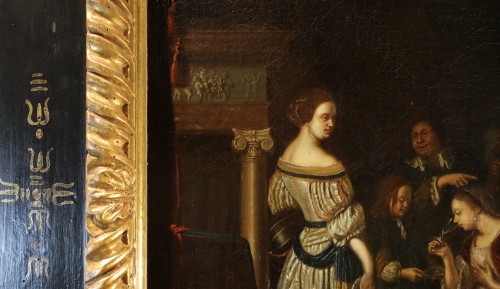 Antiquités - Elegant Company In An Interior, Workshop of Frans Van Mieris (1635 - 1681)