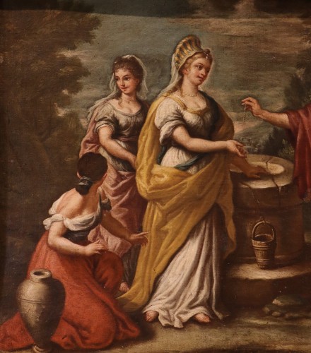Rebecca au puits - École italienne du 17e siècle - Antichità Castelbarco